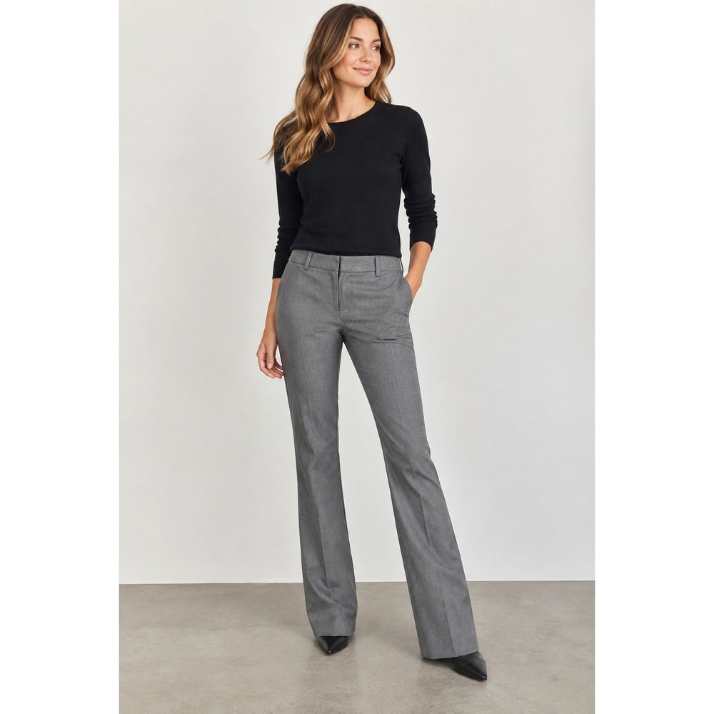 Theory Custom Max 2 Edition Grey Virgin Wool Blend Dress Pants Size 2